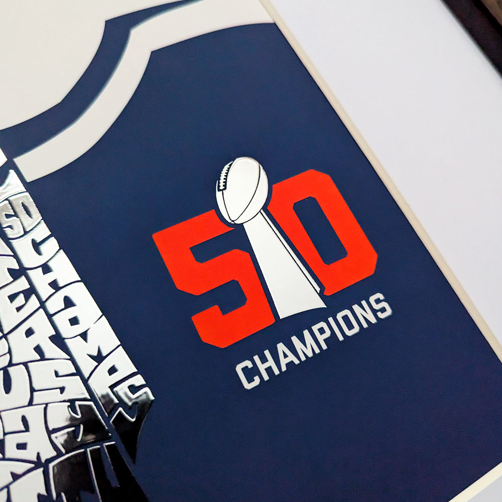 Denver Broncos Silver Foil Poster