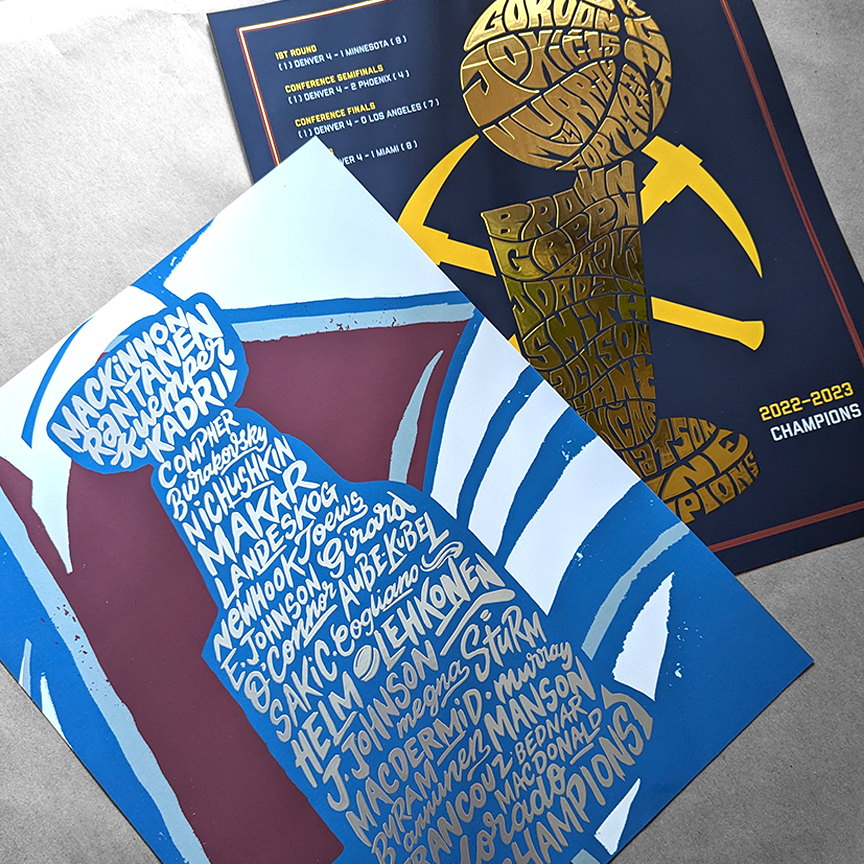 Nuggets and Avalanche Championship Posters Pack