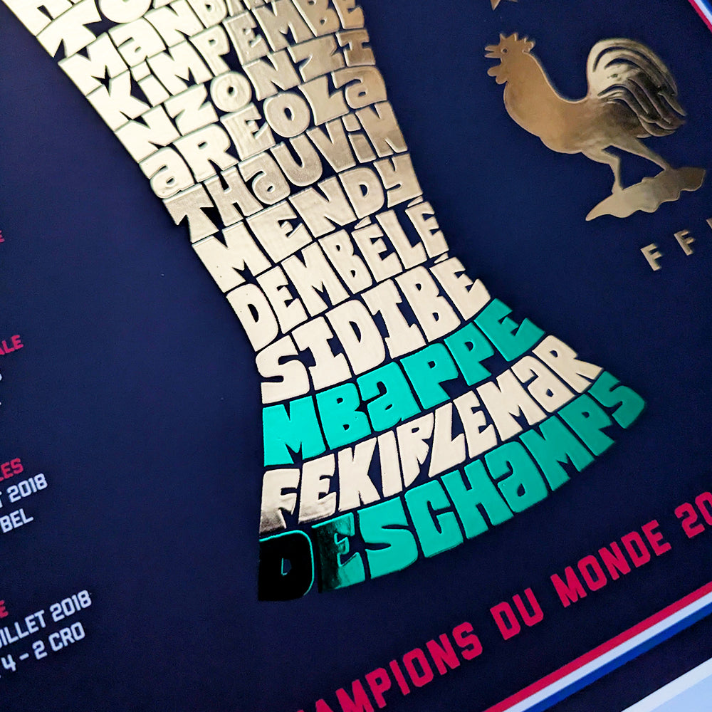 France Les Bleus World Cup 2018 Trophy Poster