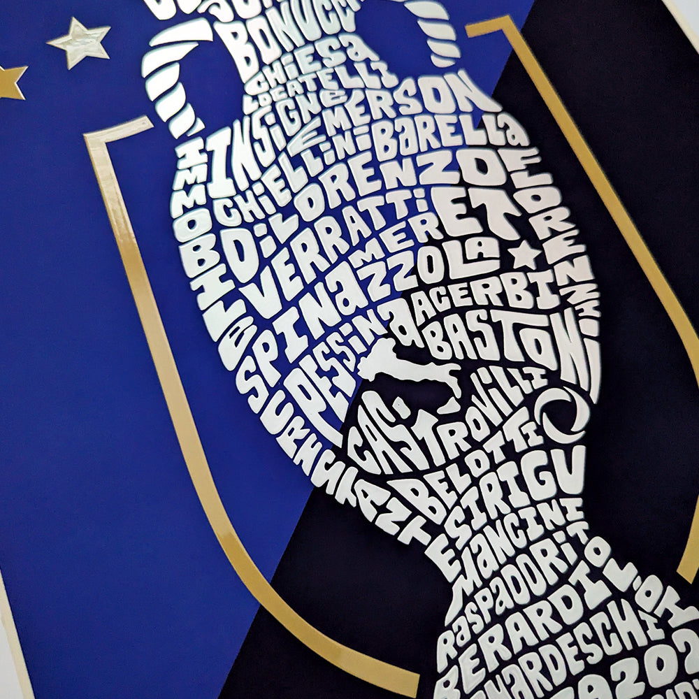 Italy - Eurocup 2021 Silver Foil Poster