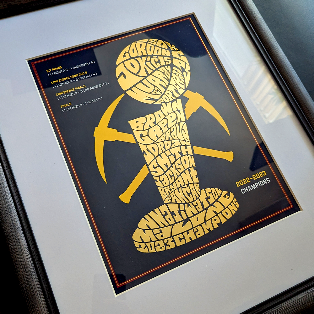 Nuggets, Avalanche and Broncos championship posters pack