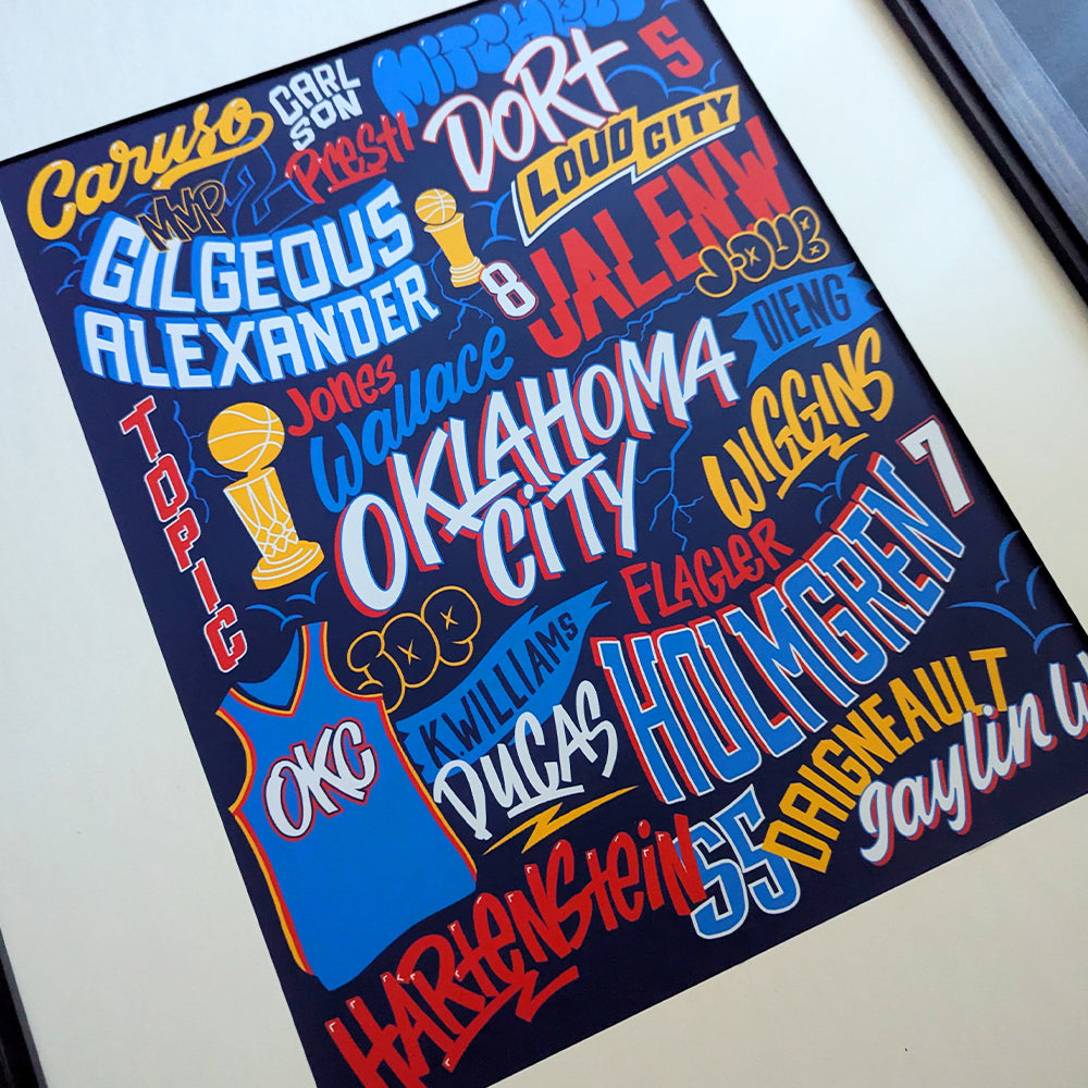 OKC Thunder 2-Pack Poster featuring Shai Gilgeous-Alexander, Jalen Williams, Chet Holmgren and co.