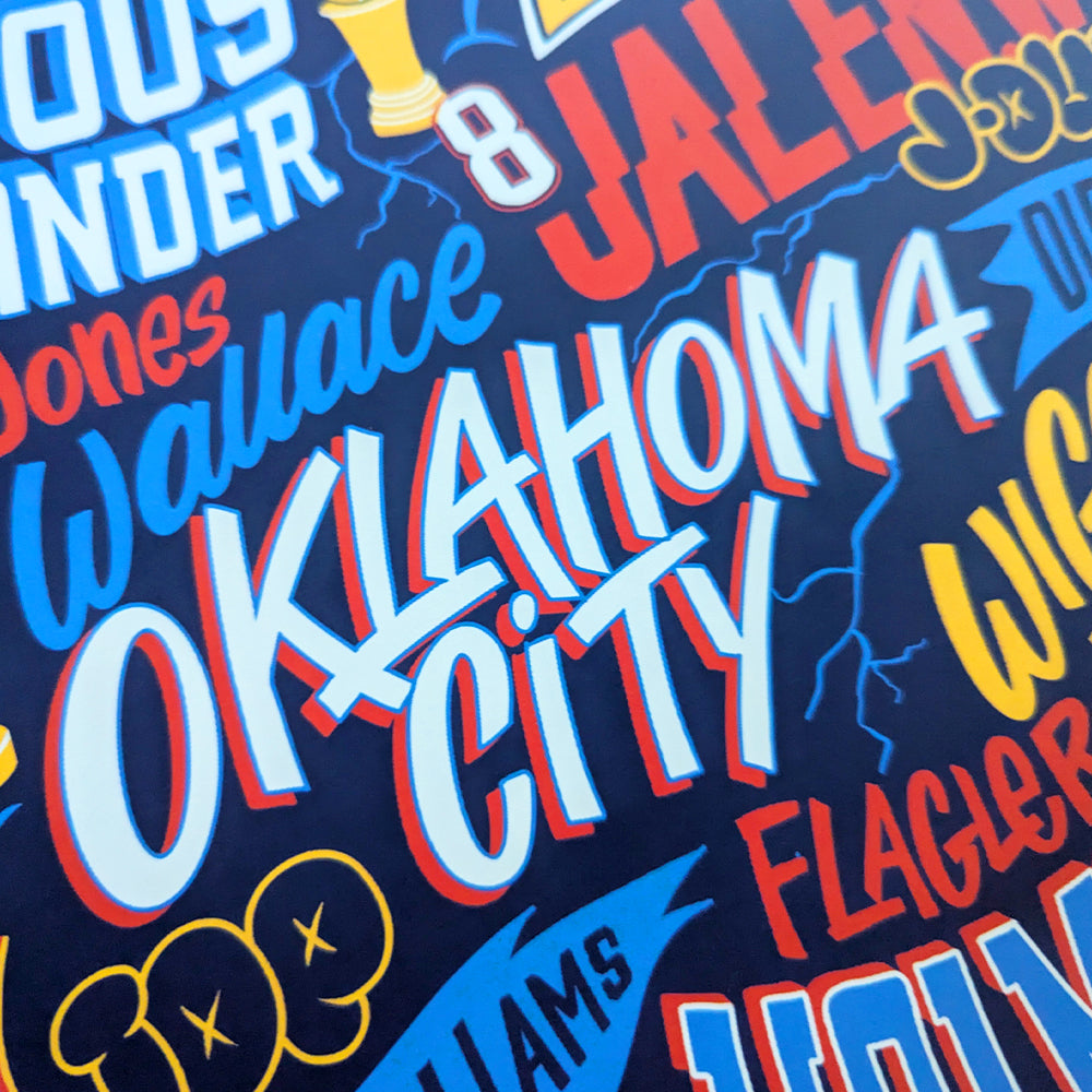 OKC Thunder 2-Pack Poster featuring Shai Gilgeous-Alexander, Jalen Williams, Chet Holmgren and co.