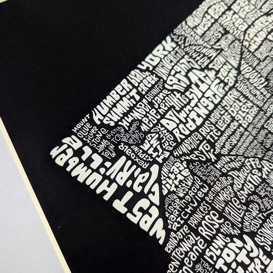 Toronto Neighbourhoods Map Lettering Poster