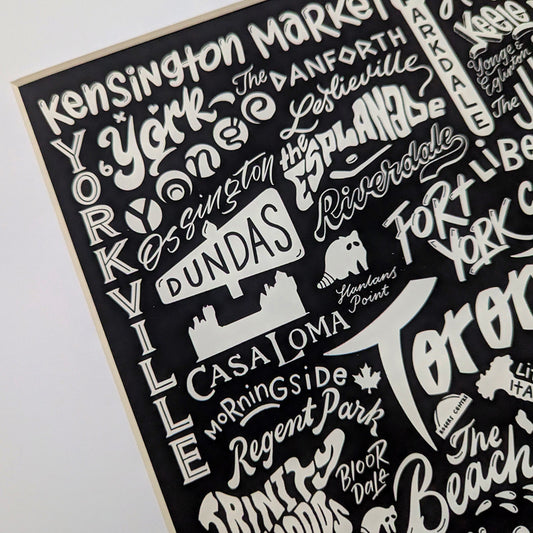 Toronto Neighbourhoods and Districts Poster