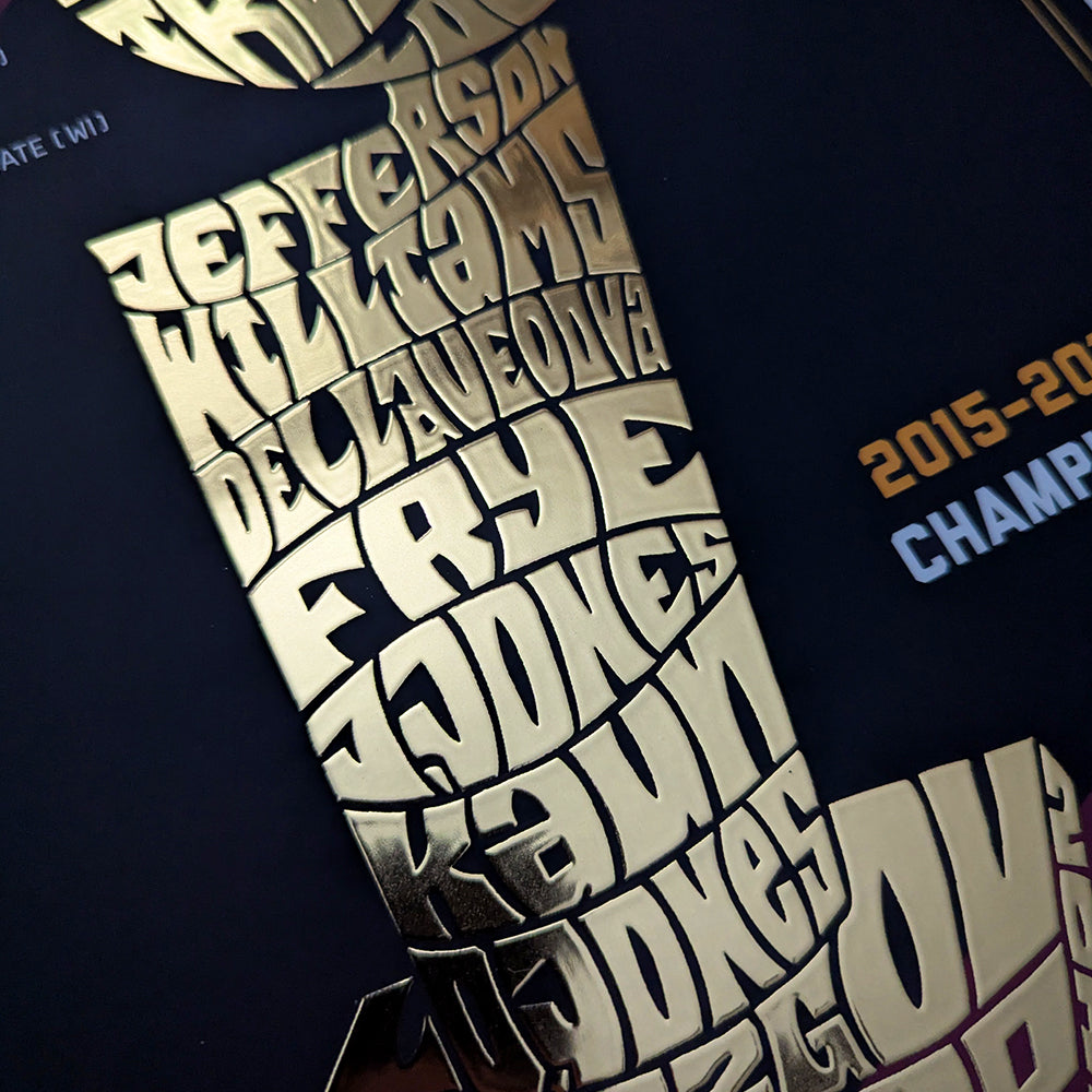 Cleveland Cavaliers 2016 Championship Poster - Gold Foil