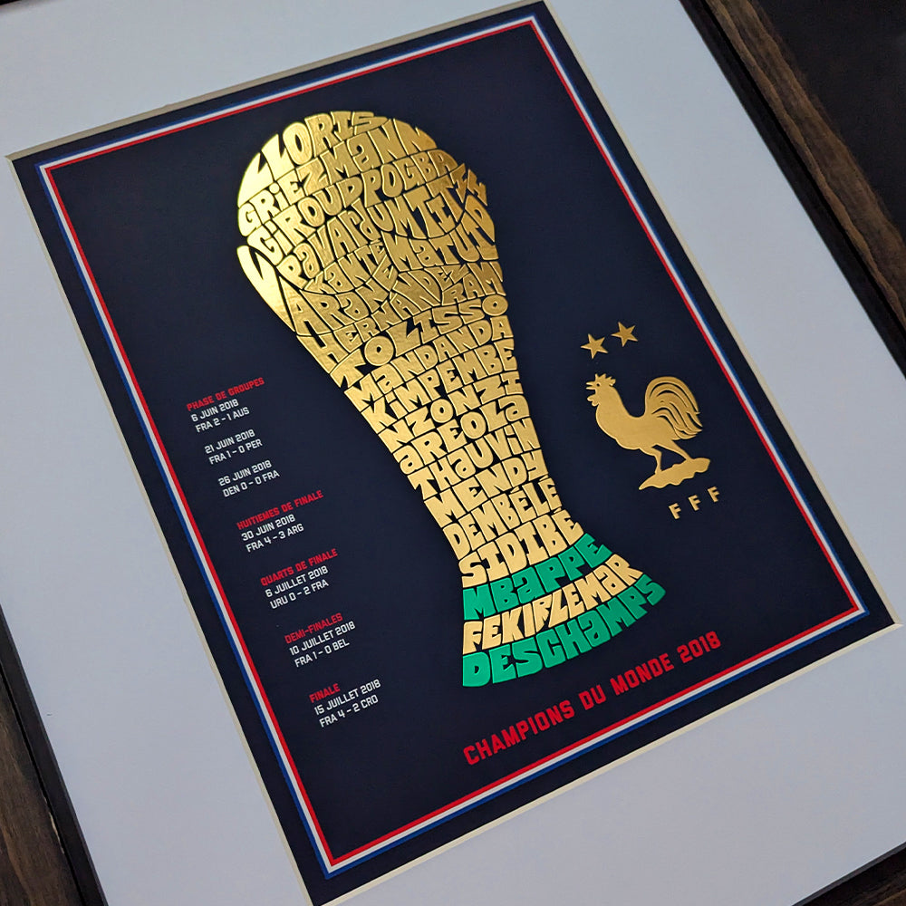 France Les Bleus World Cup 2018 Trophy Poster