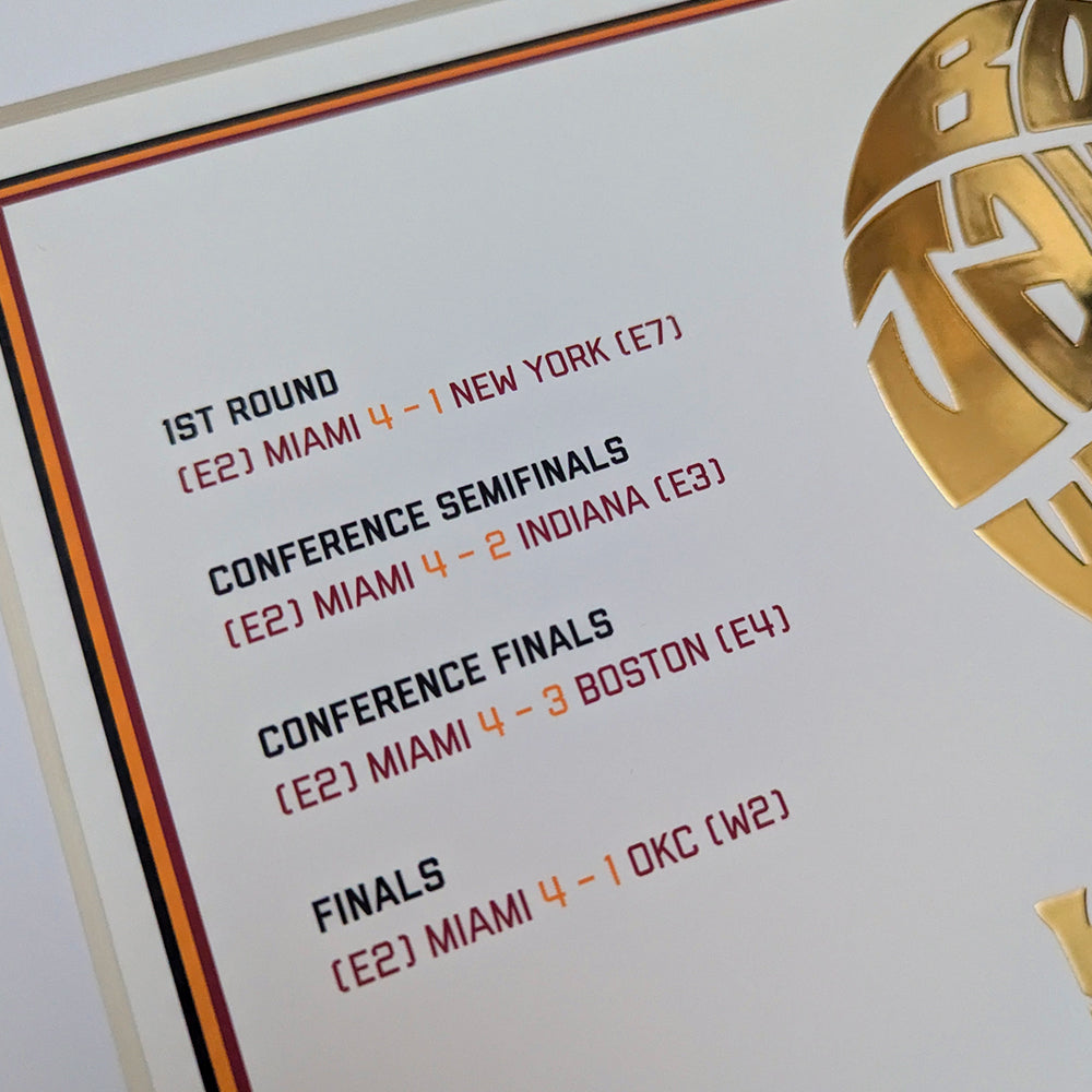 Miami Heat 2012 Championship Poster - Gold Foil