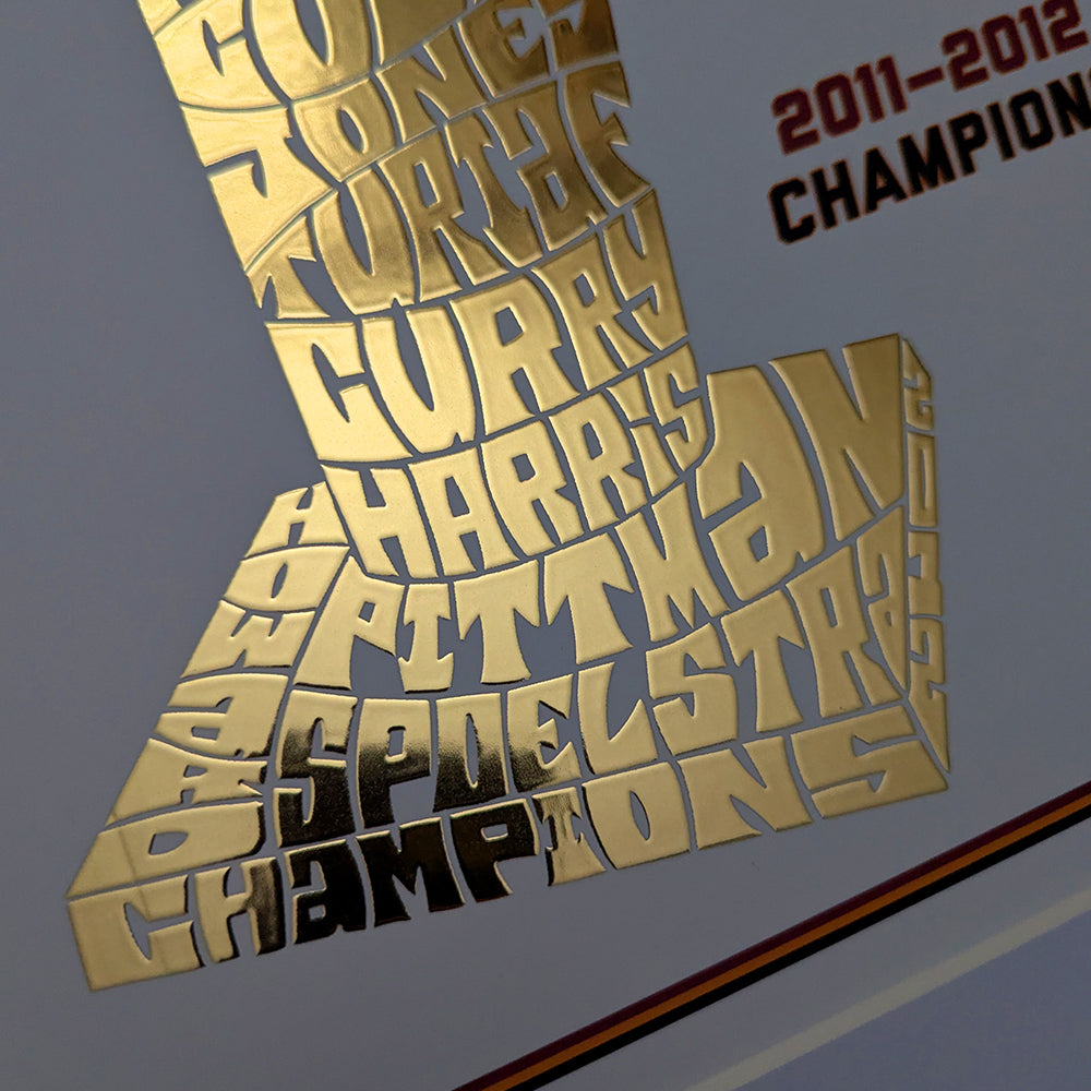 Miami Heat 2012 Championship Poster - Gold Foil