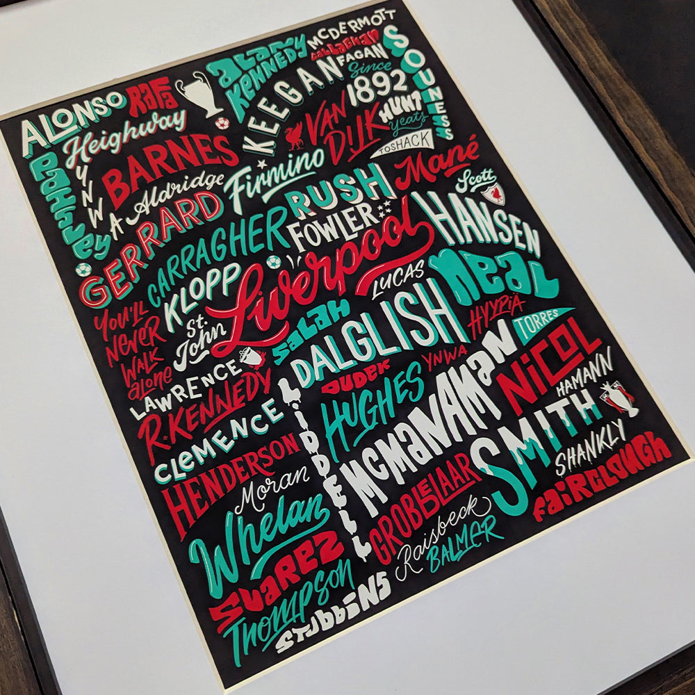 Liverpool FC Legends Greatest Players Poster