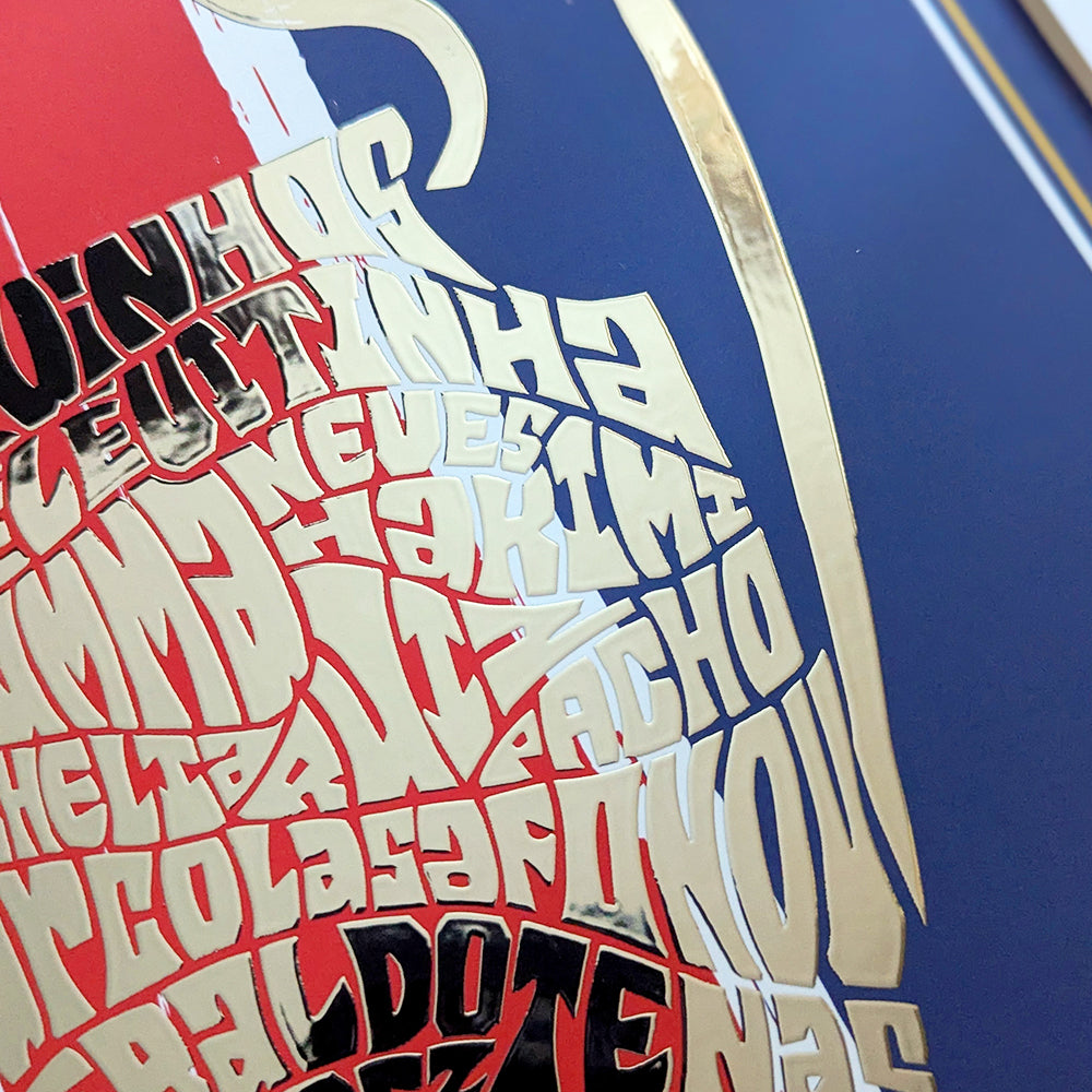 Paris Saint-Germain F.C. Silver Foil Trophy Poster