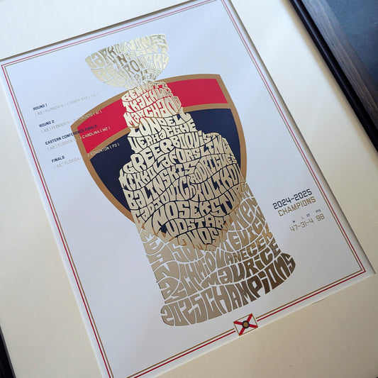 Florida Panthers 2025 Stanley Cup Silver Foil Poster