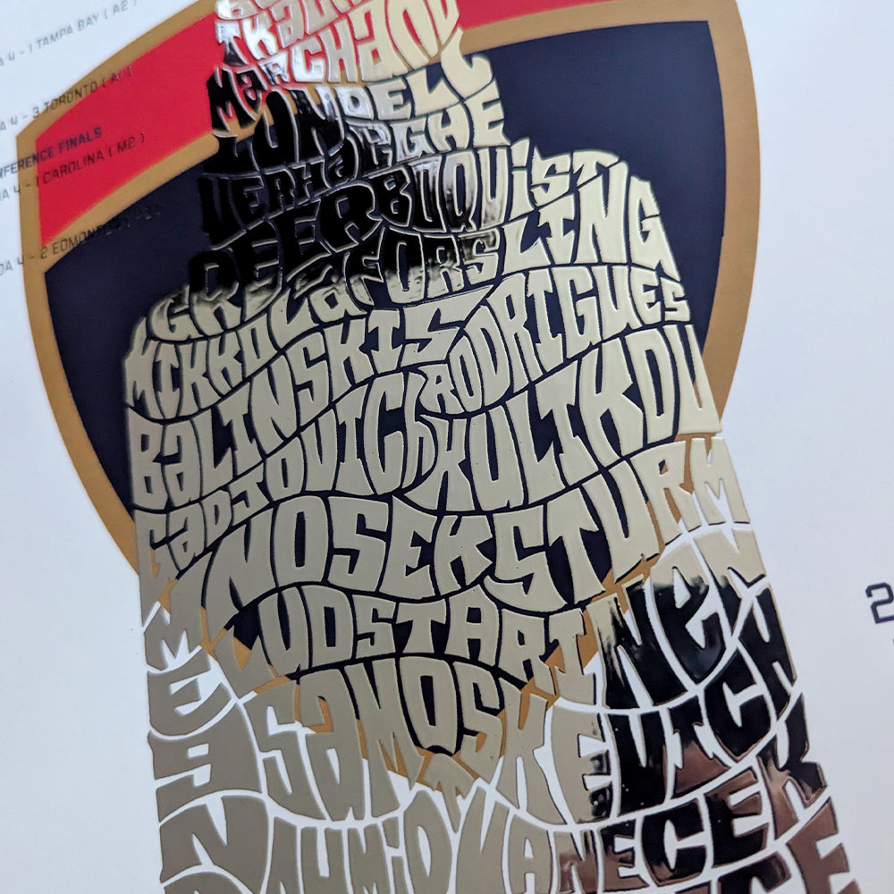 Florida Panthers 2025 Stanley Cup Silver Foil Poster