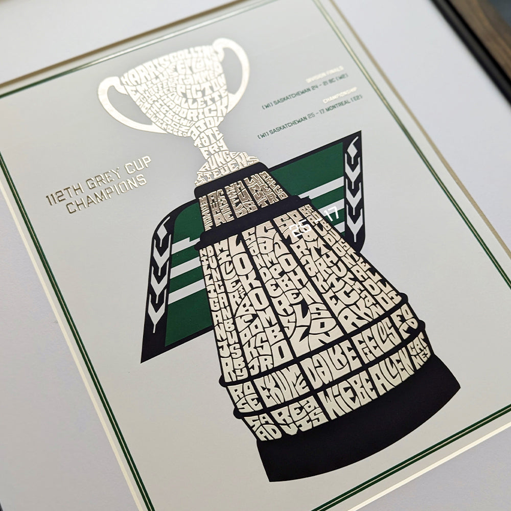 Saskatchewan Rough Riders 112th Grey Cup Championship Poster