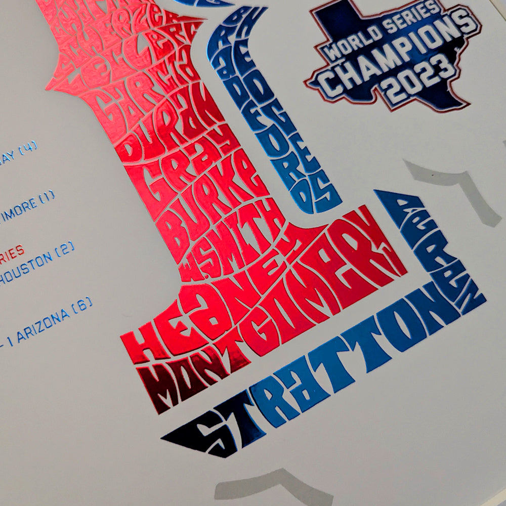 Texas Rangers World Series Championship Poster