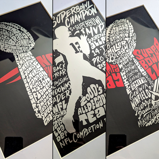 The G.O.A.T Tom Brady Collection - 3 Silver Foil Posters
