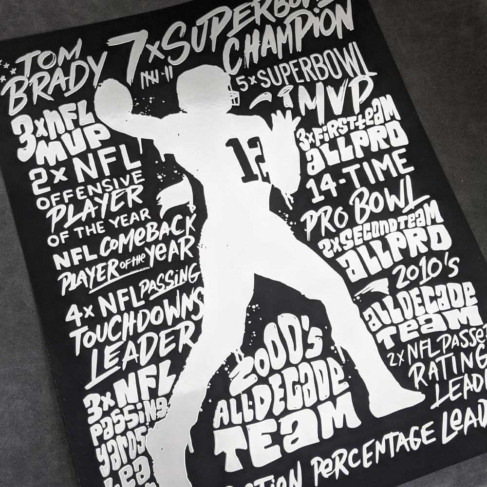 The G.O.A.T Tom Brady Collection - 3 Silver Foil Posters